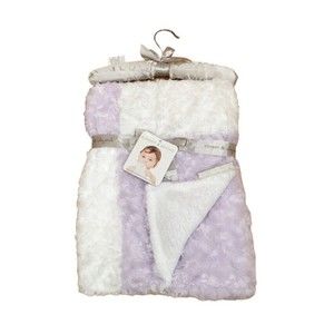Blankets and Beyond Baby Girl Layette Blanket Soft Plush Rosette 30 x 30 NEW
